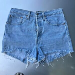 Levi's 501 blue denim shorts